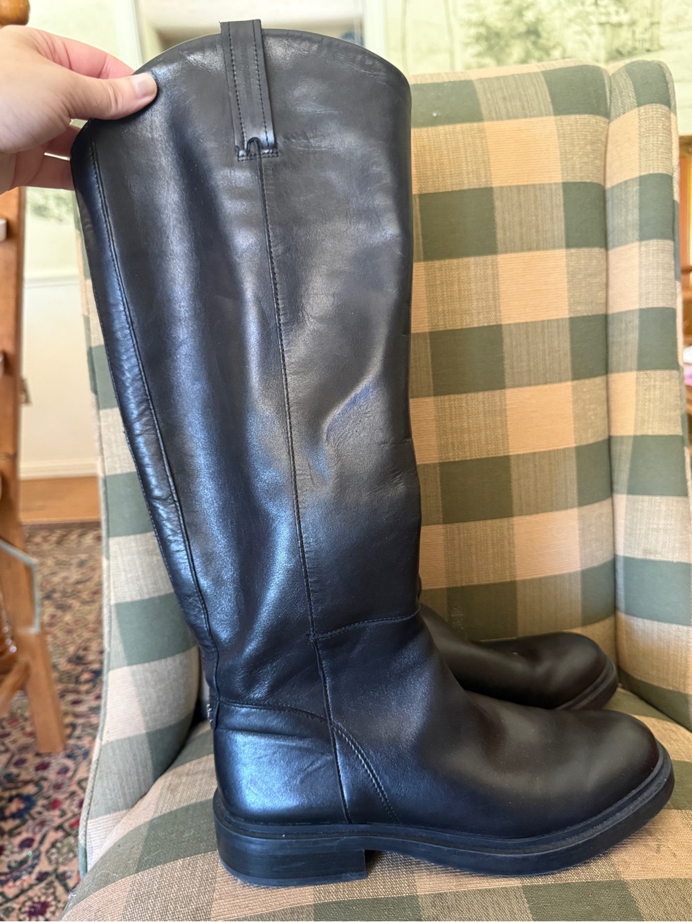 Sam Edelman Tall Black Leather Riding Boots
